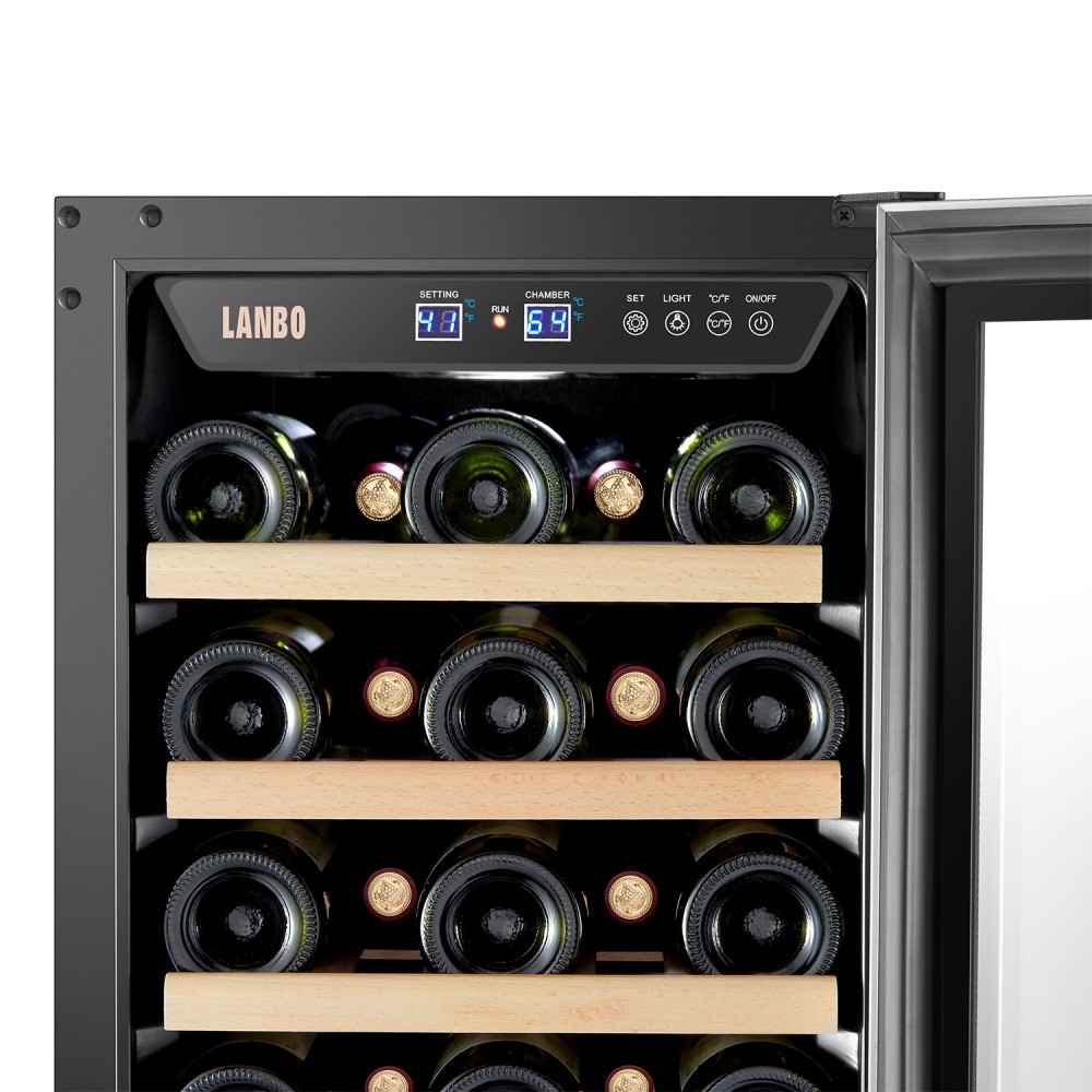LANBO Small Wine Cellar Refrigerator, 33 Bottles Under Counter
